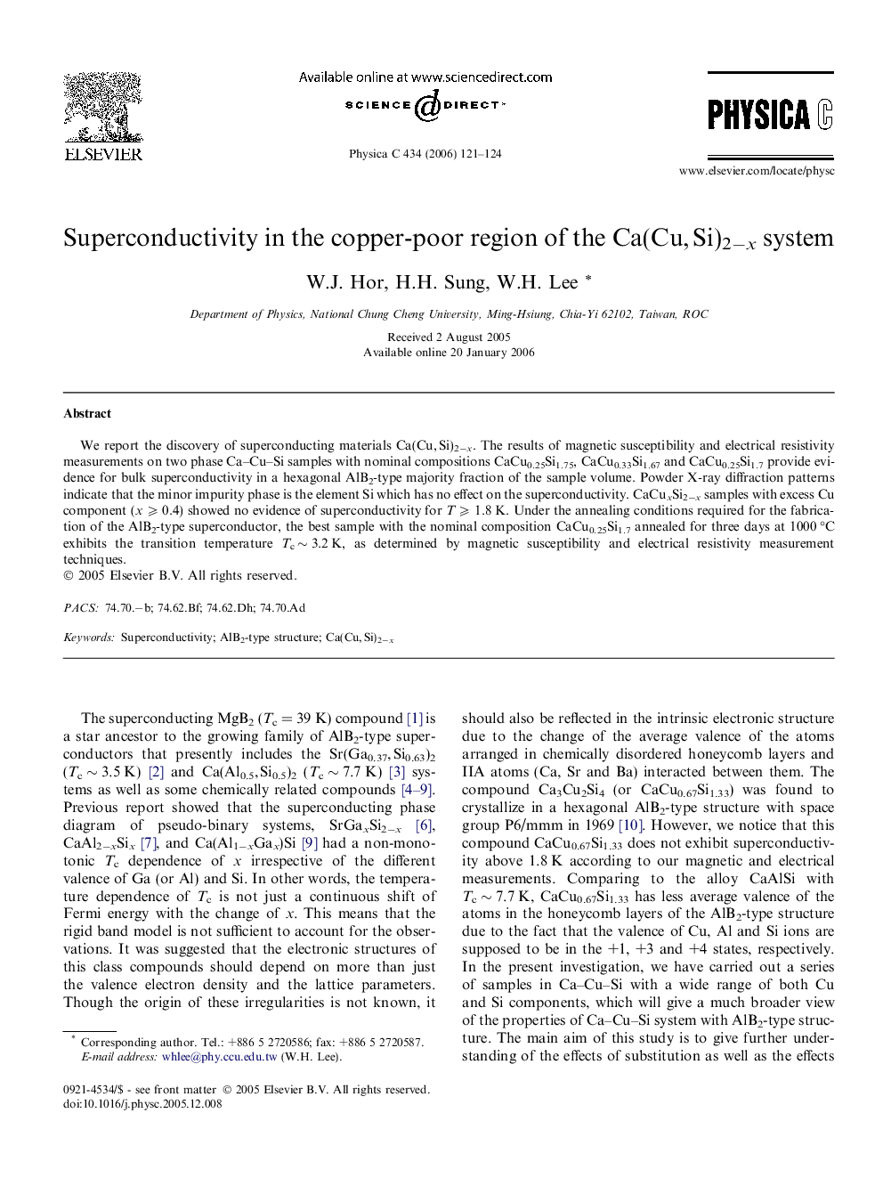 Superconductivity in the copper-poor region of the Ca(Cu,Â Si)2âx system