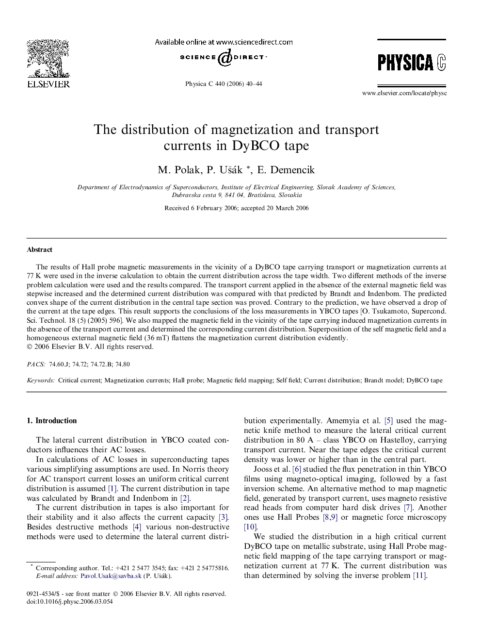 The distribution of magnetization and transport currents in DyBCO tape