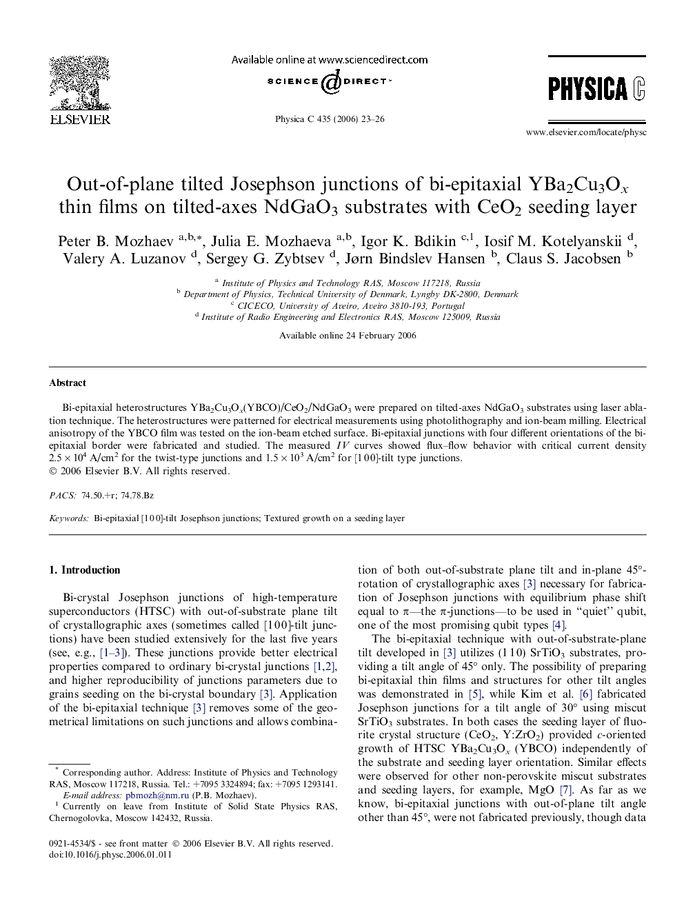 Out-of-plane tilted Josephson junctions of bi-epitaxial YBa2Cu3Ox thin films on tilted-axes NdGaO3 substrates with CeO2 seeding layer