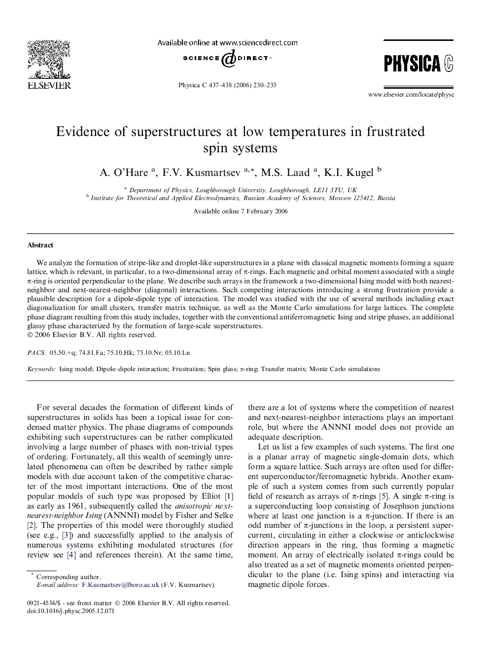 Evidence of superstructures at low temperatures in frustrated spin systems