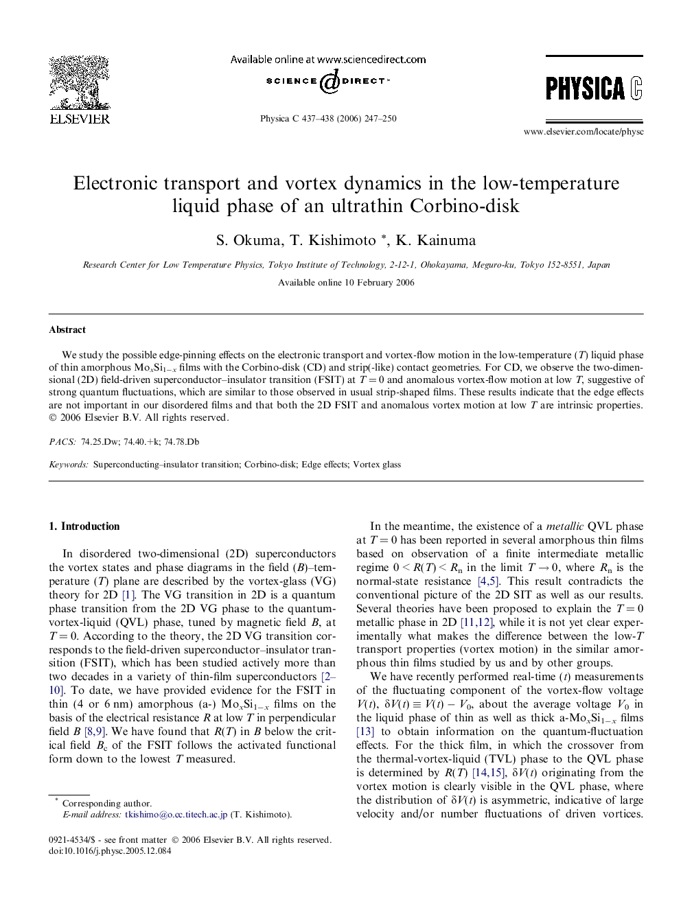 Electronic transport and vortex dynamics in the low-temperature liquid phase of an ultrathin Corbino-disk