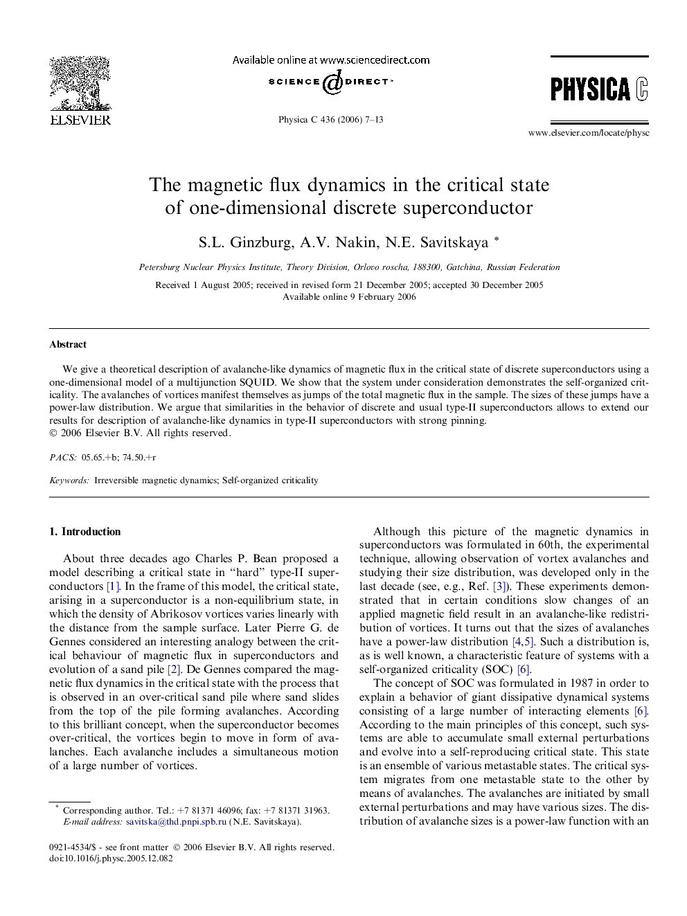 The magnetic flux dynamics in the critical state of one-dimensional discrete superconductor