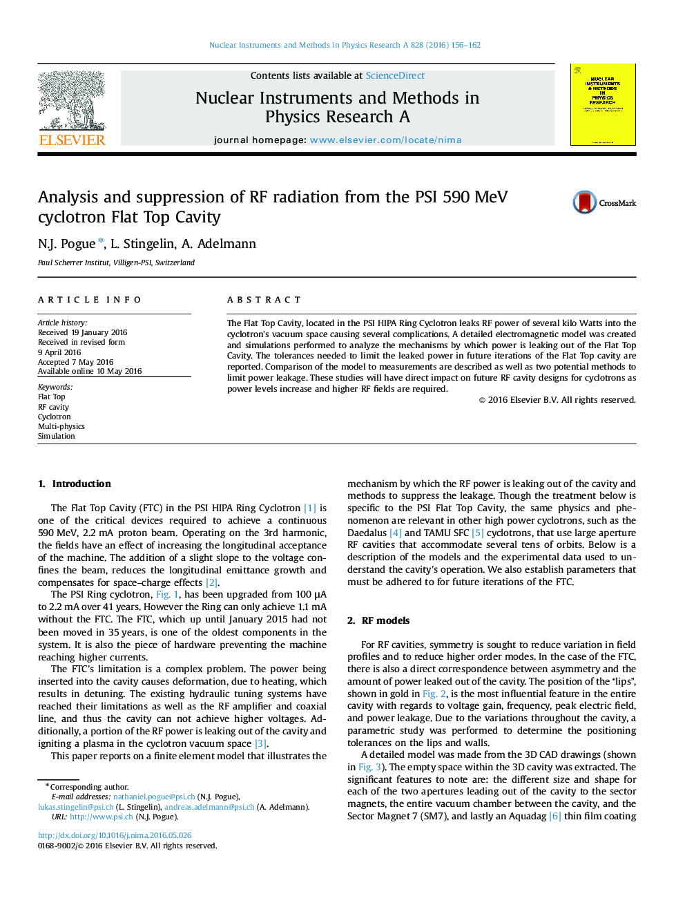 Analysis and suppression of RF radiation from the PSI 590 MeV cyclotron Flat Top Cavity