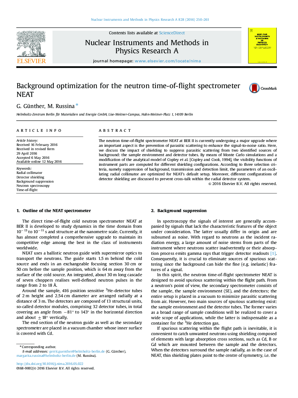 Background optimization for the neutron time-of-flight spectrometer NEAT