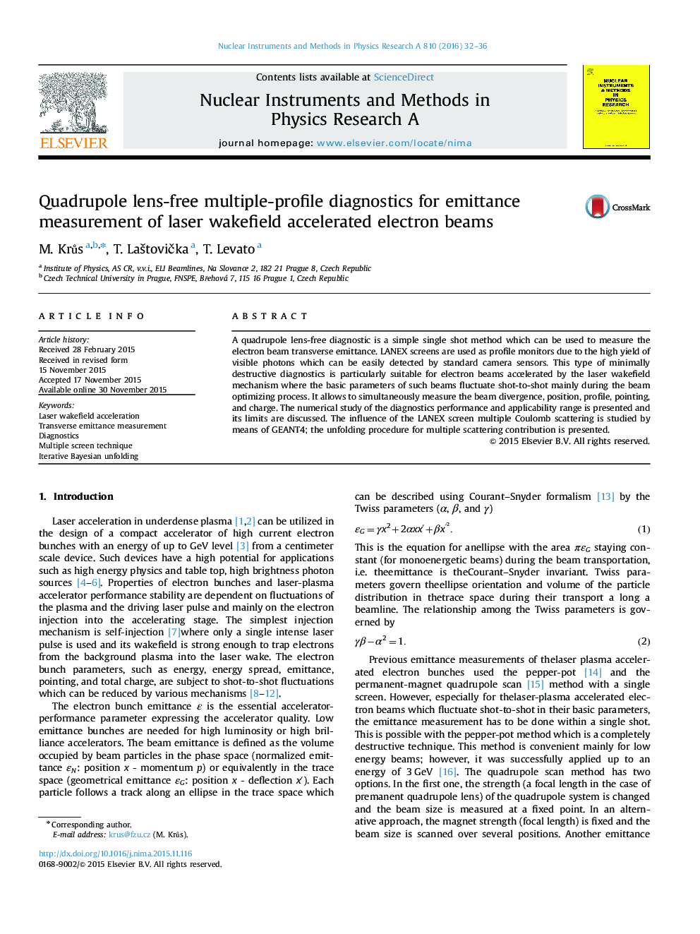 Quadrupole lens-free multiple-profile diagnostics for emittance measurement of laser wakefield accelerated electron beams