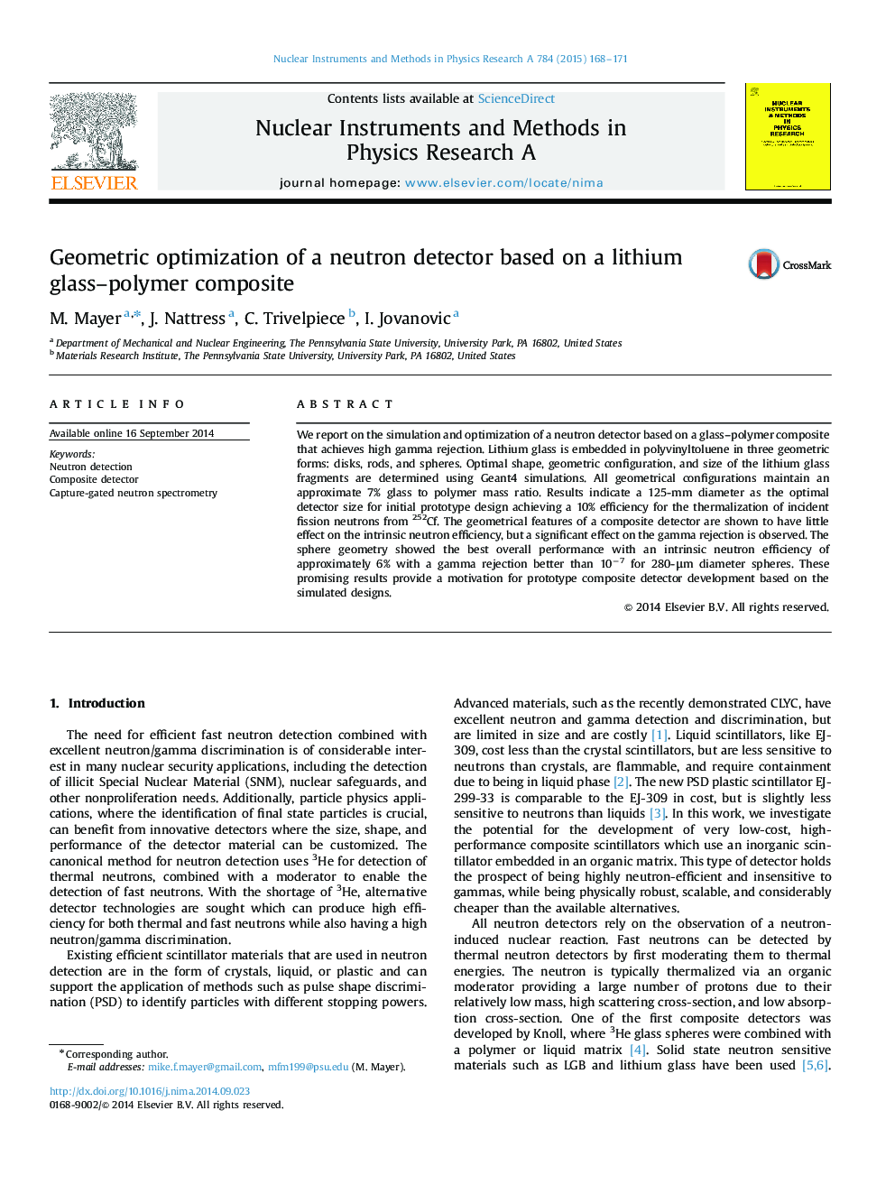 Geometric optimization of a neutron detector based on a lithium glass–polymer composite