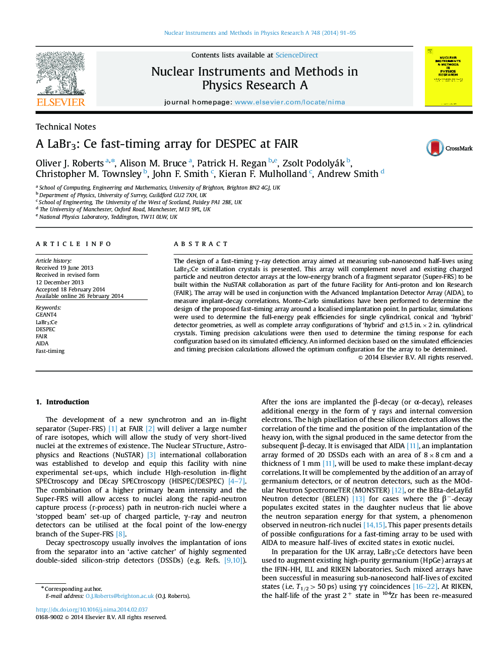 A LaBr3: Ce fast-timing array for DESPEC at FAIR