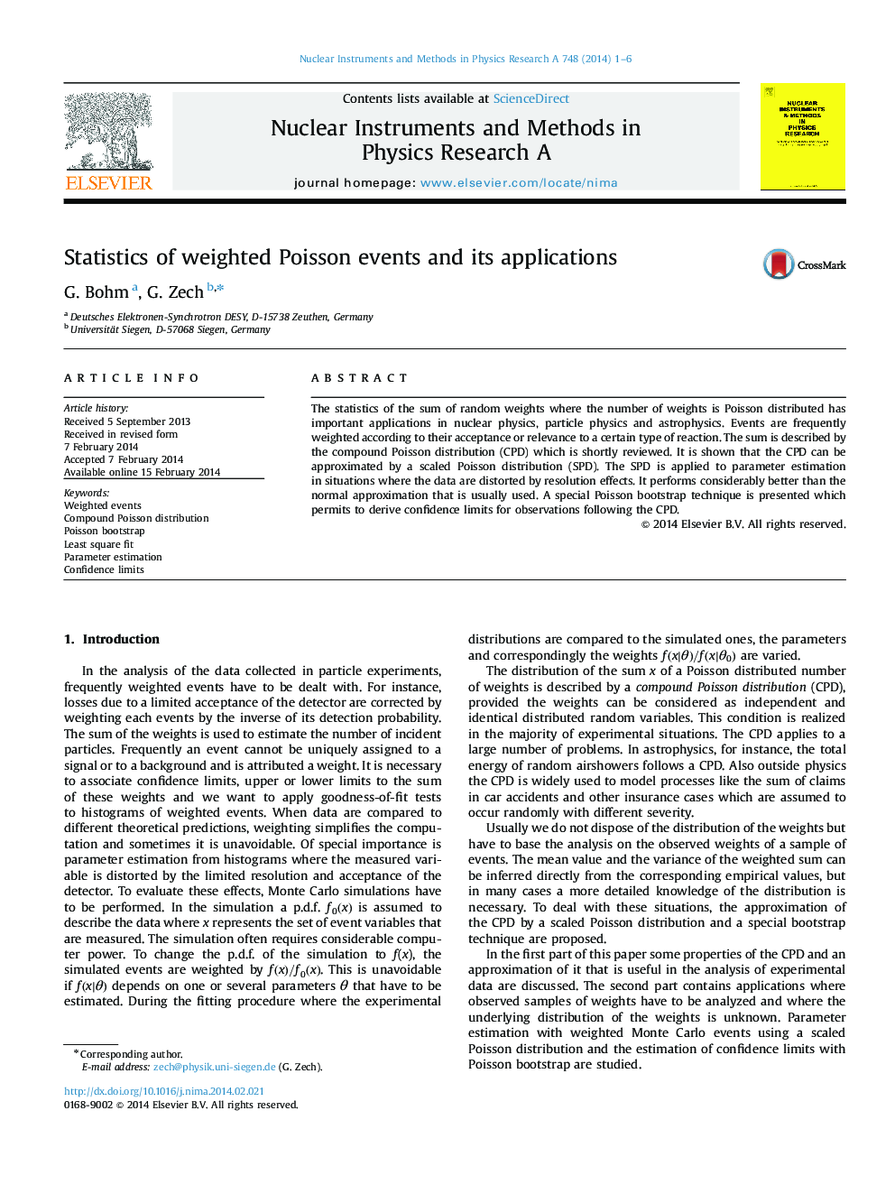 Statistics of weighted Poisson events and its applications