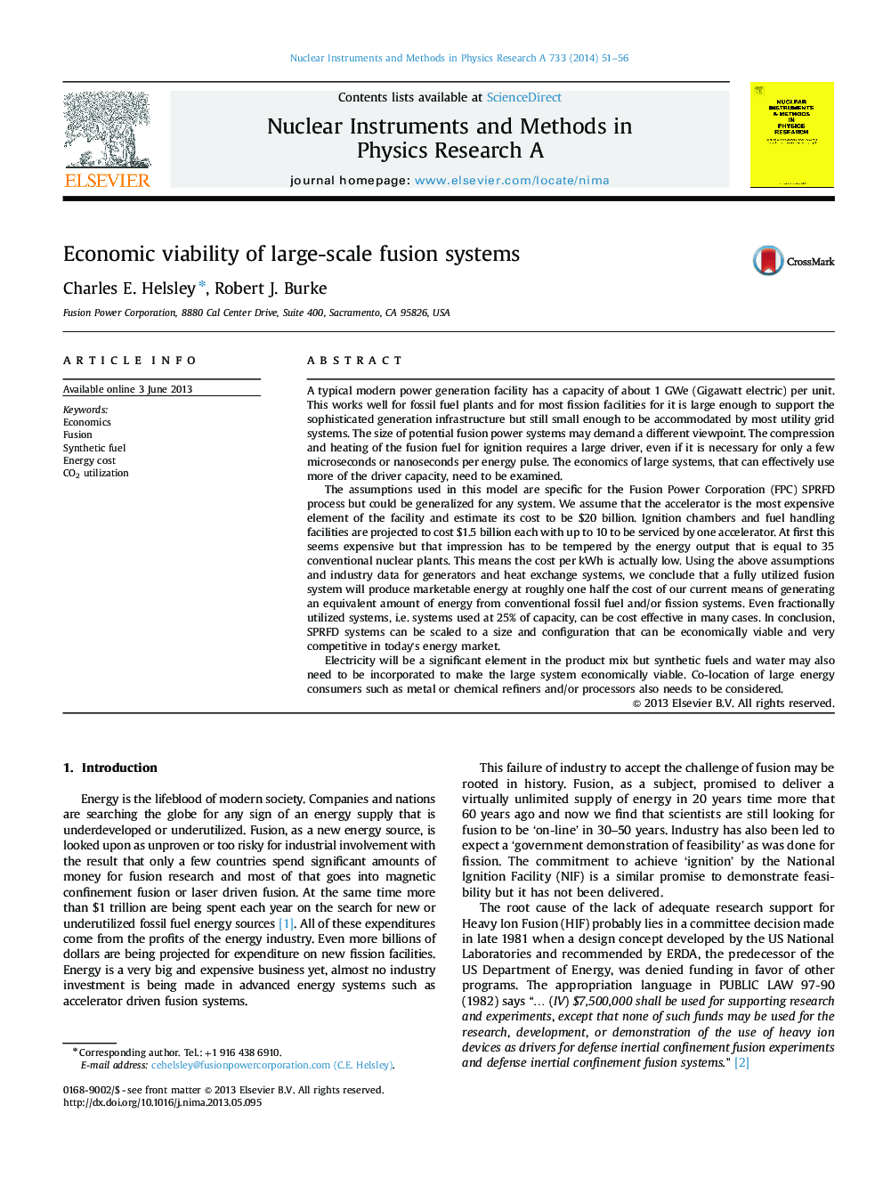 Economic viability of large-scale fusion systems