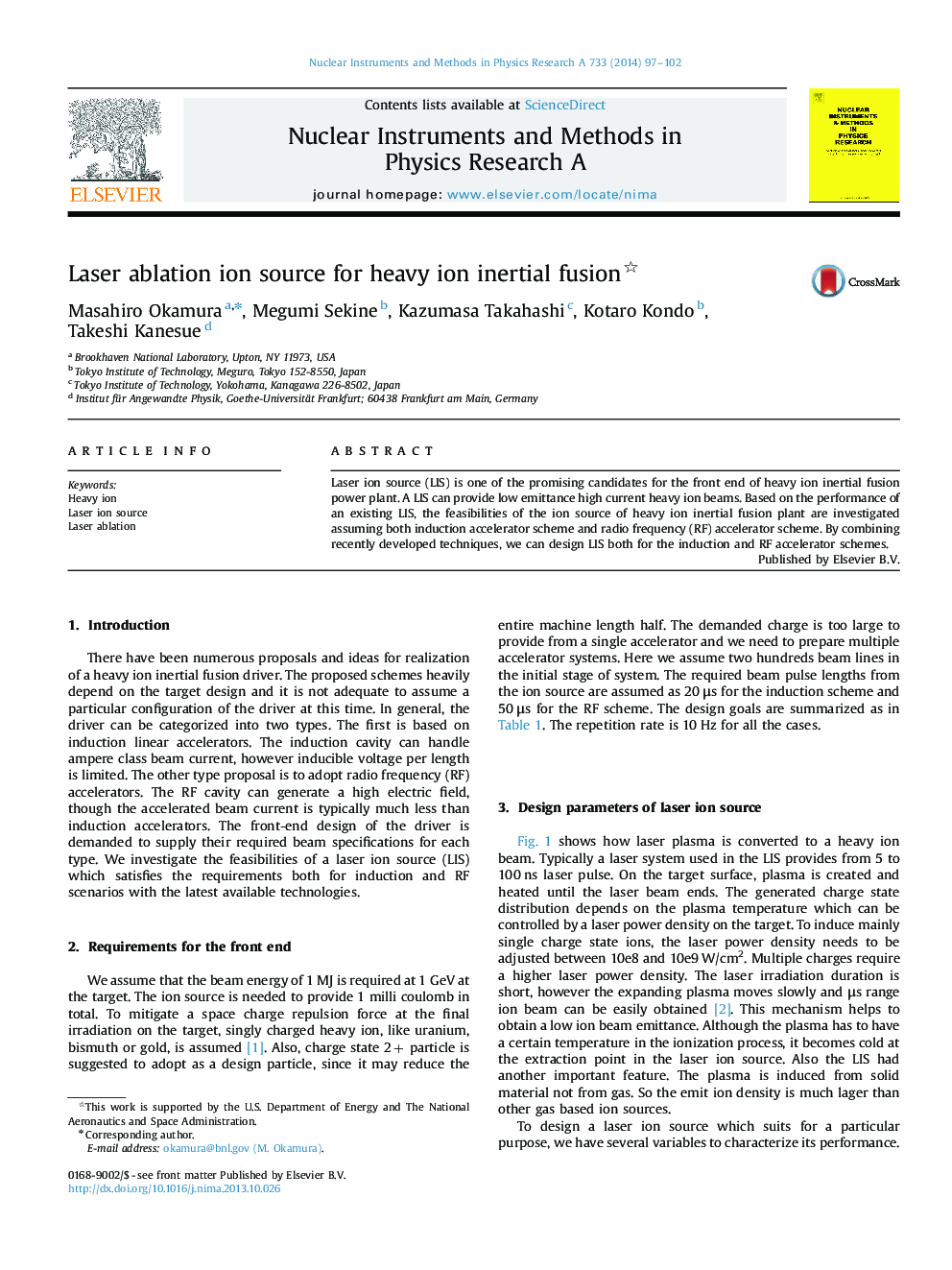 Laser ablation ion source for heavy ion inertial fusion