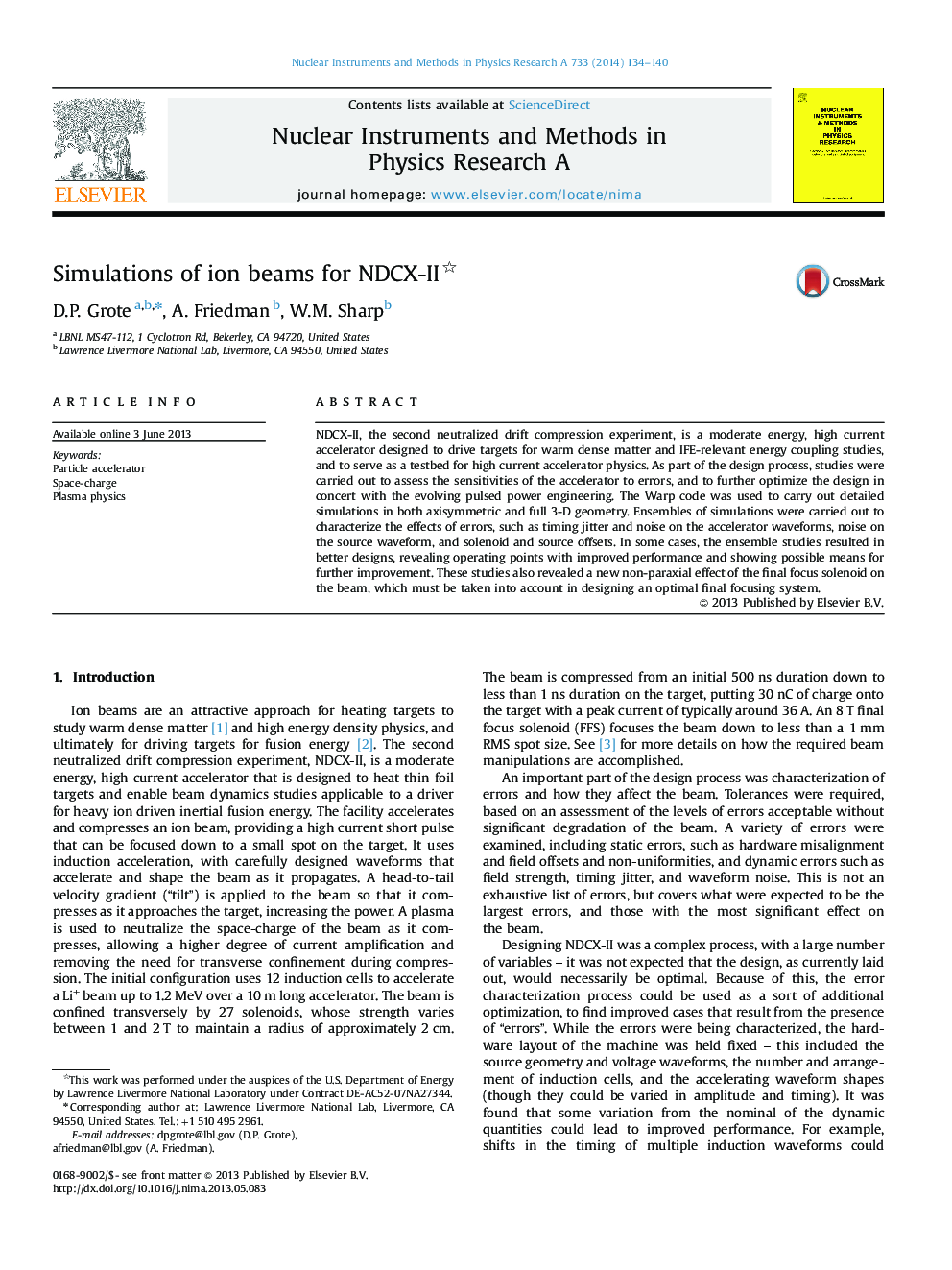 Simulations of ion beams for NDCX-II 