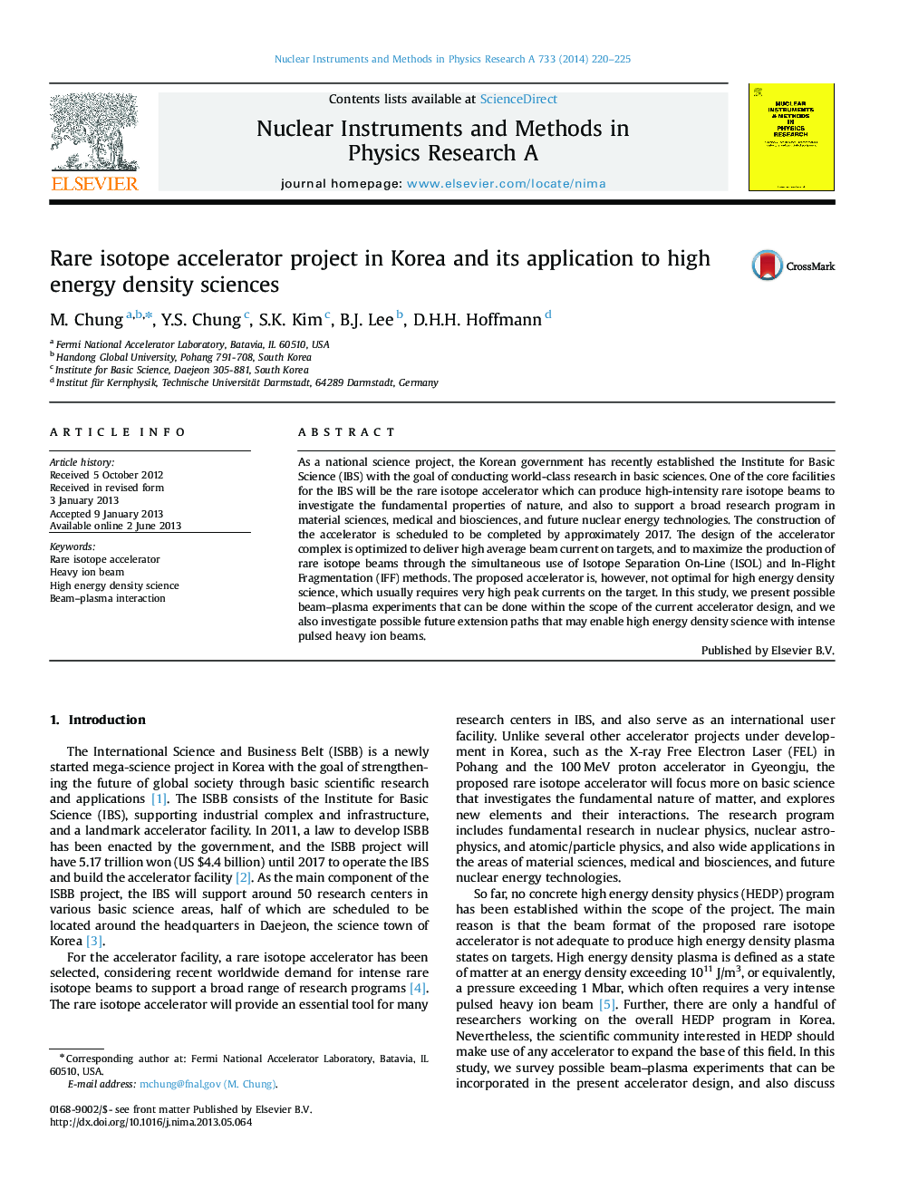 Rare isotope accelerator project in Korea and its application to high energy density sciences