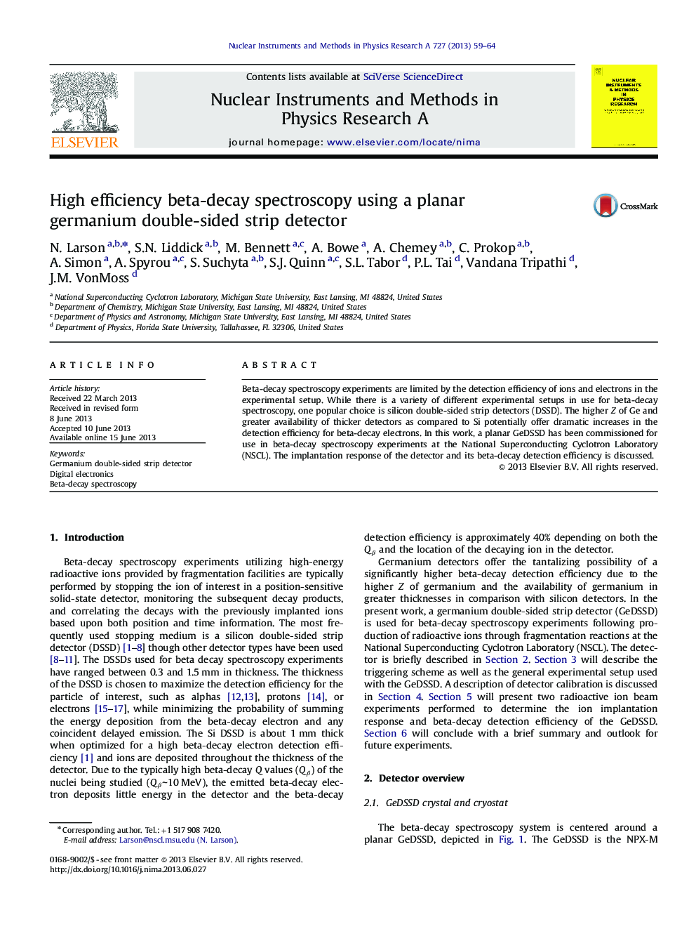 High efficiency beta-decay spectroscopy using a planar germanium double-sided strip detector