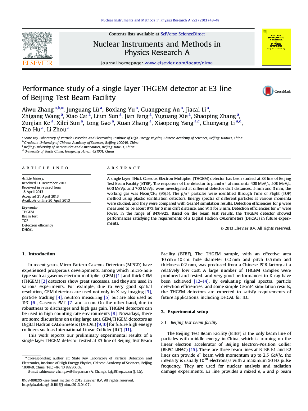 Performance study of a single layer THGEM detector at E3 line of Beijing Test Beam Facility