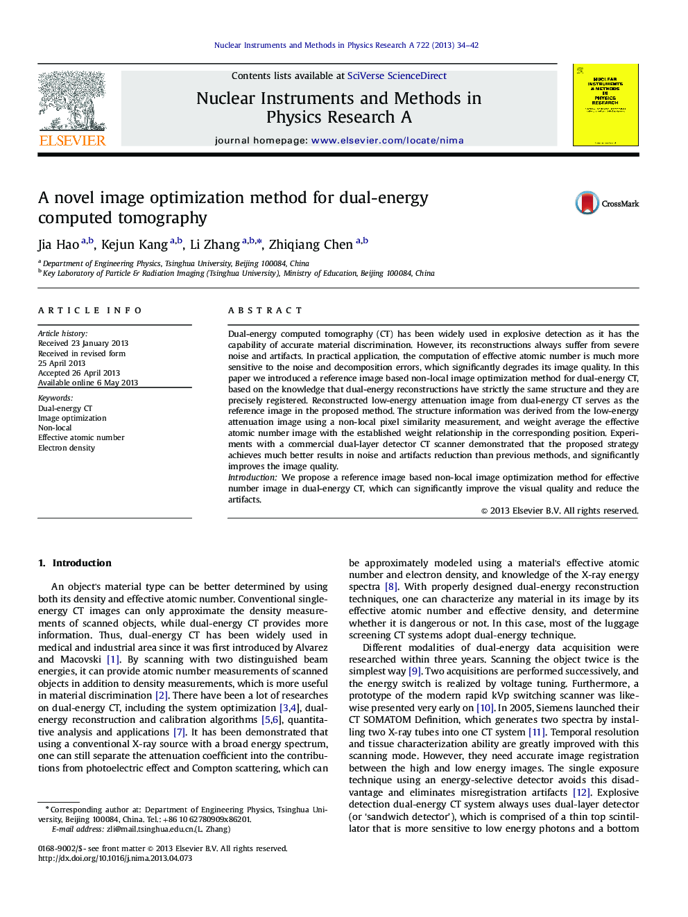 A novel image optimization method for dual-energy computed tomography