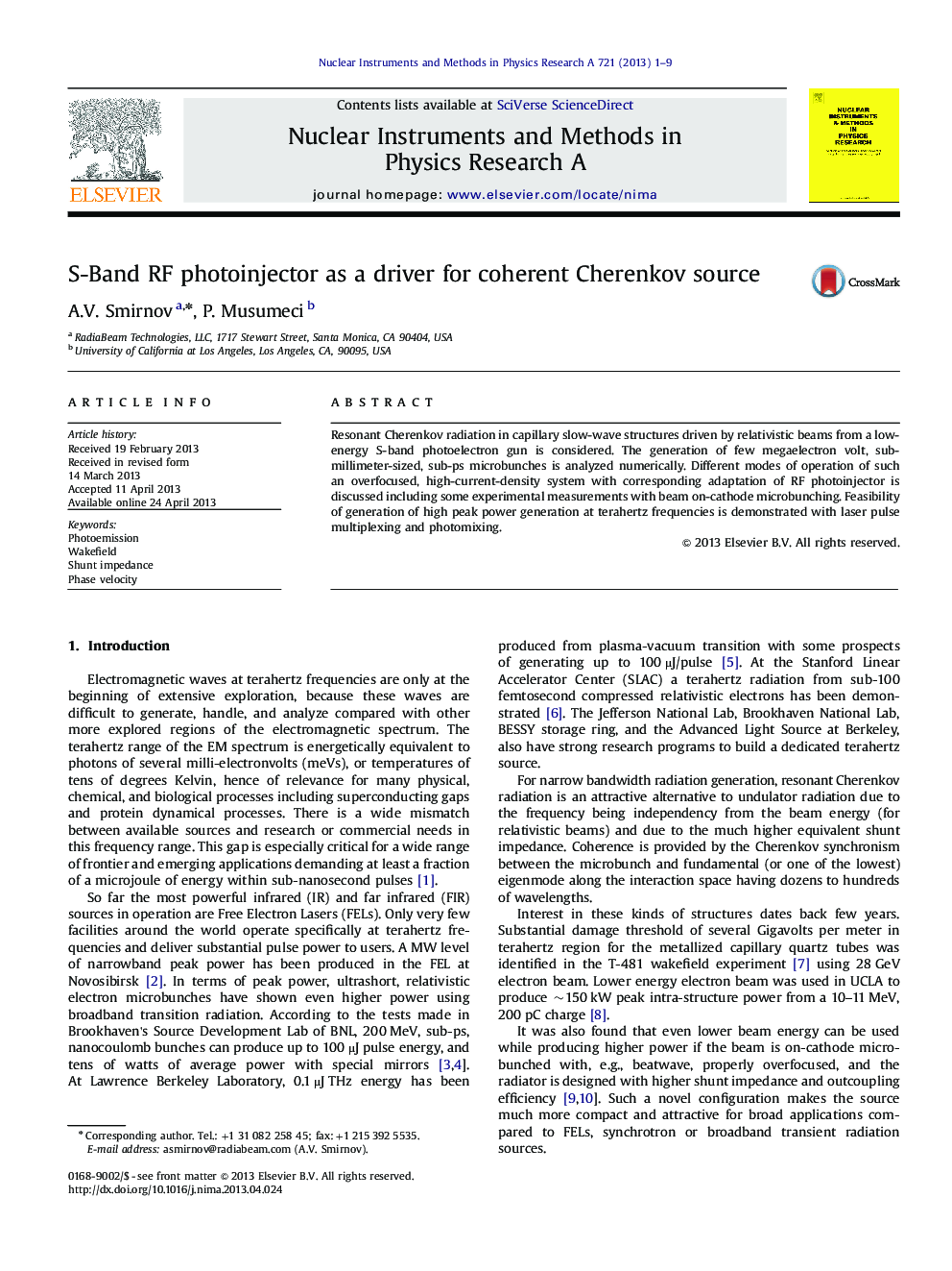 S-Band RF photoinjector as a driver for coherent Cherenkov source