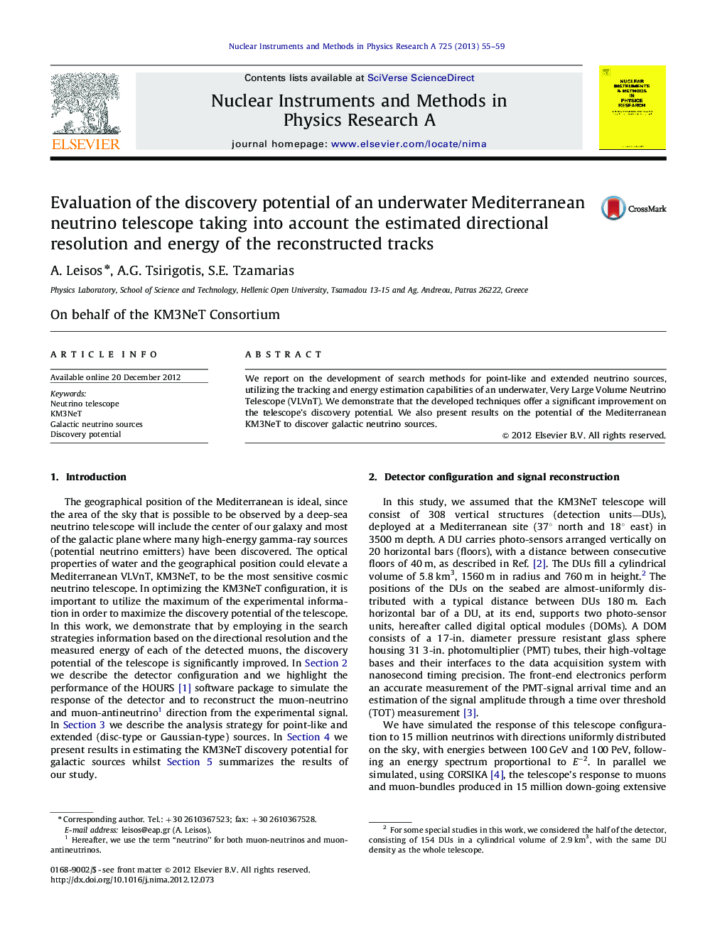 Evaluation of the discovery potential of an underwater Mediterranean neutrino telescope taking into account the estimated directional resolution and energy of the reconstructed tracks