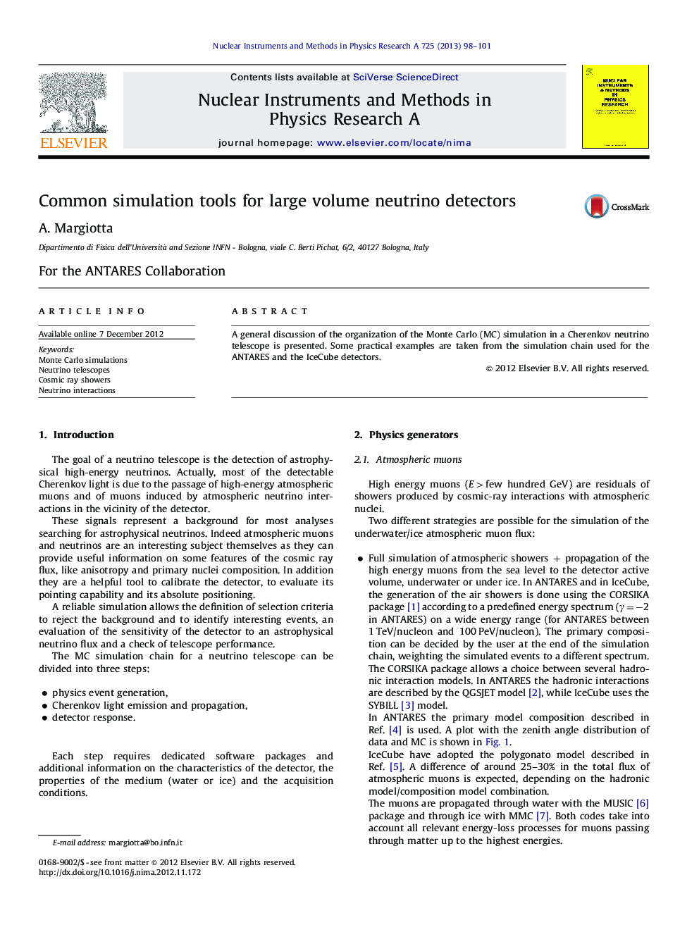 Common simulation tools for large volume neutrino detectors