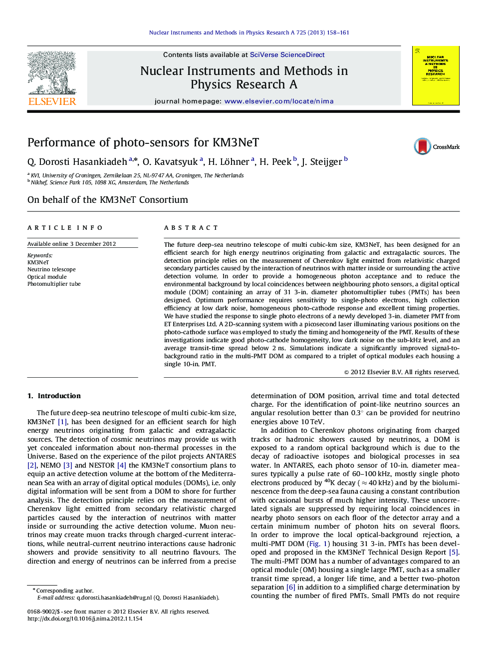 Performance of photo-sensors for KM3NeT