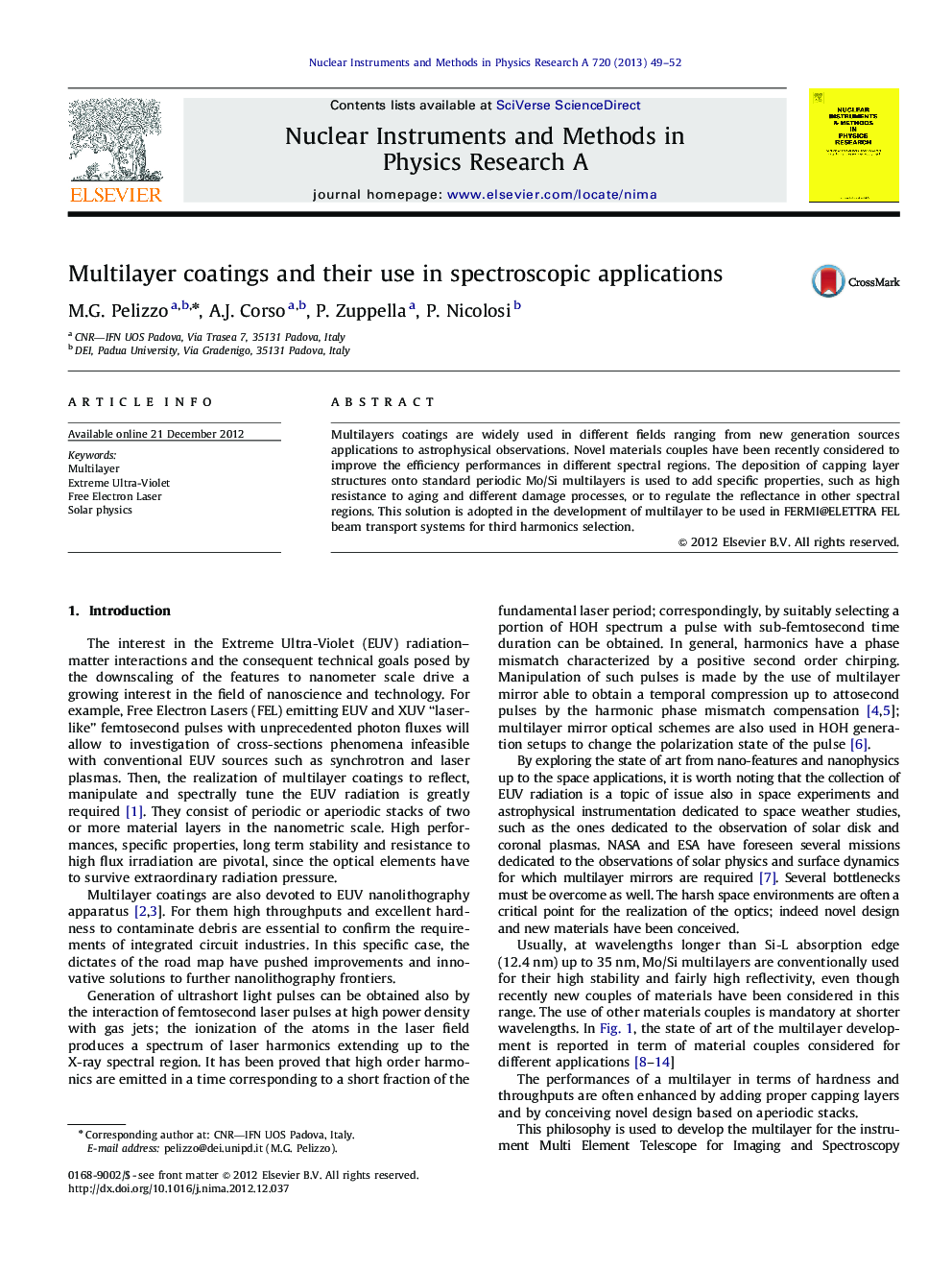 Multilayer coatings and their use in spectroscopic applications