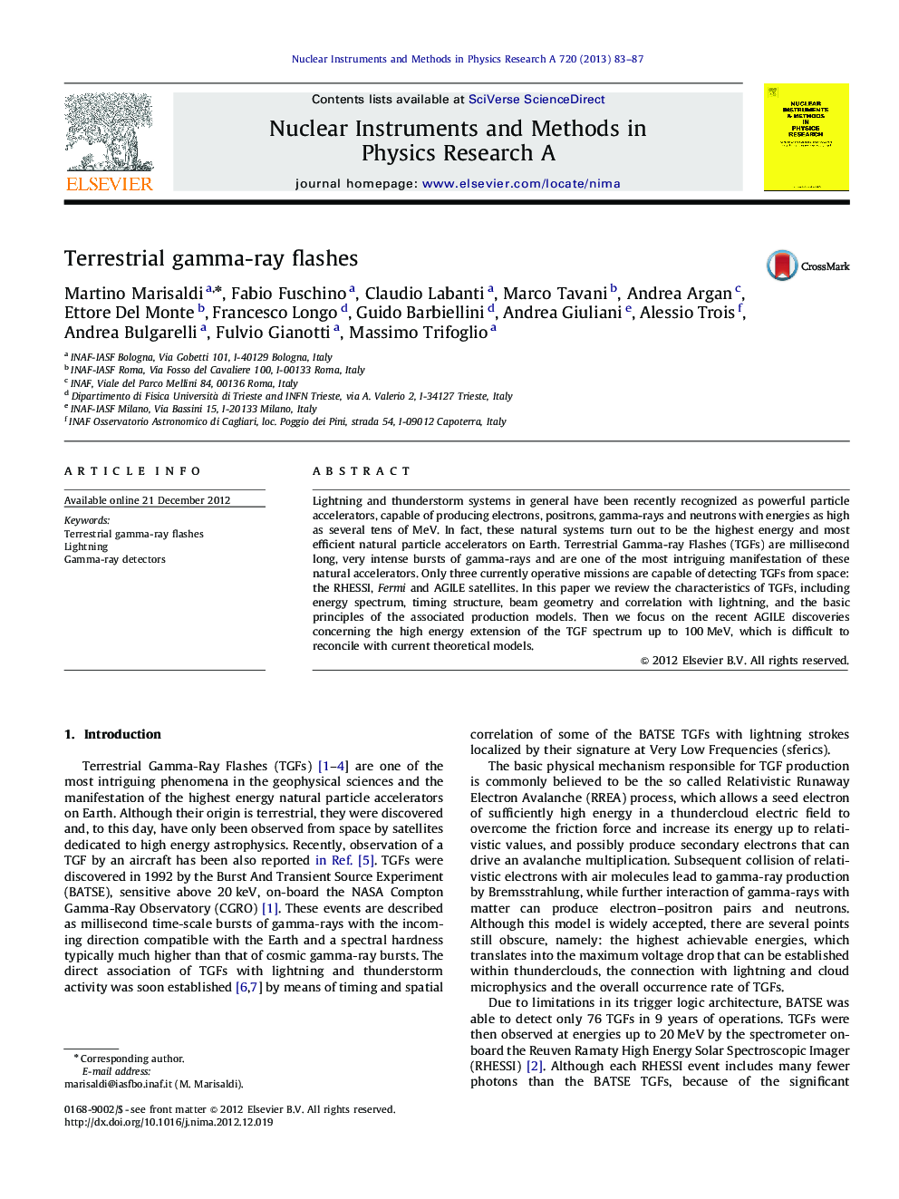 Terrestrial gamma-ray flashes