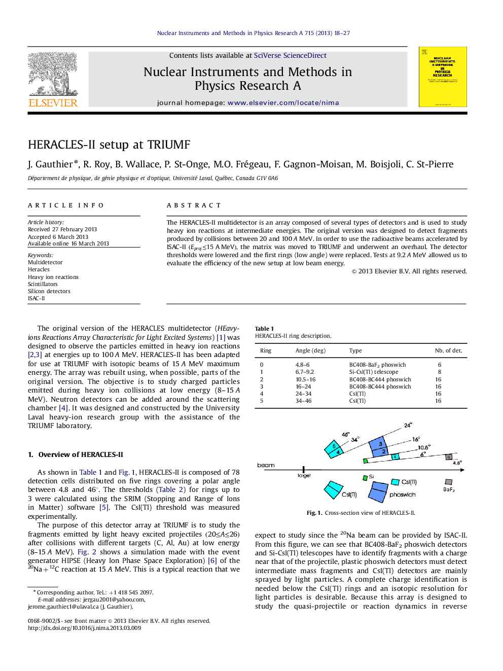 HERACLES-II setup at TRIUMF