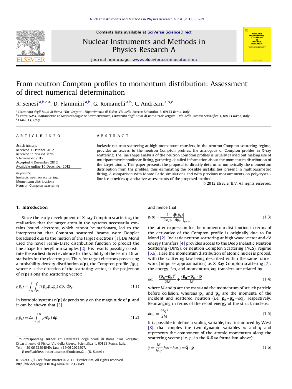 From neutron Compton profiles to momentum distribution: Assessment of direct numerical determination