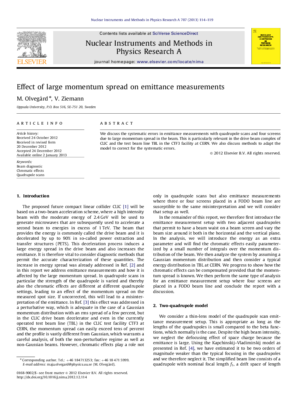 Effect of large momentum spread on emittance measurements