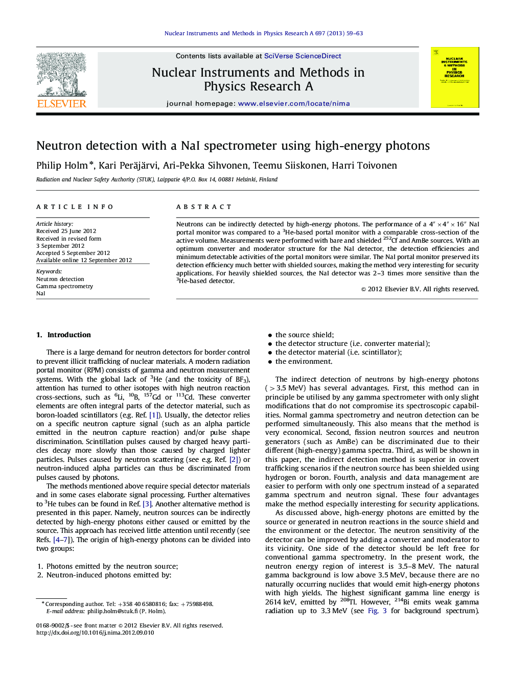 Neutron detection with a NaI spectrometer using high-energy photons