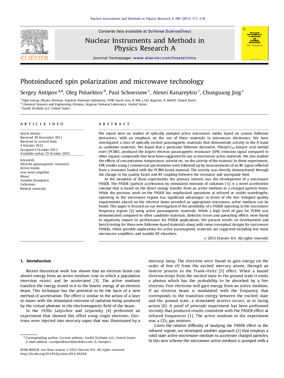 Photoinduced spin polarization and microwave technology