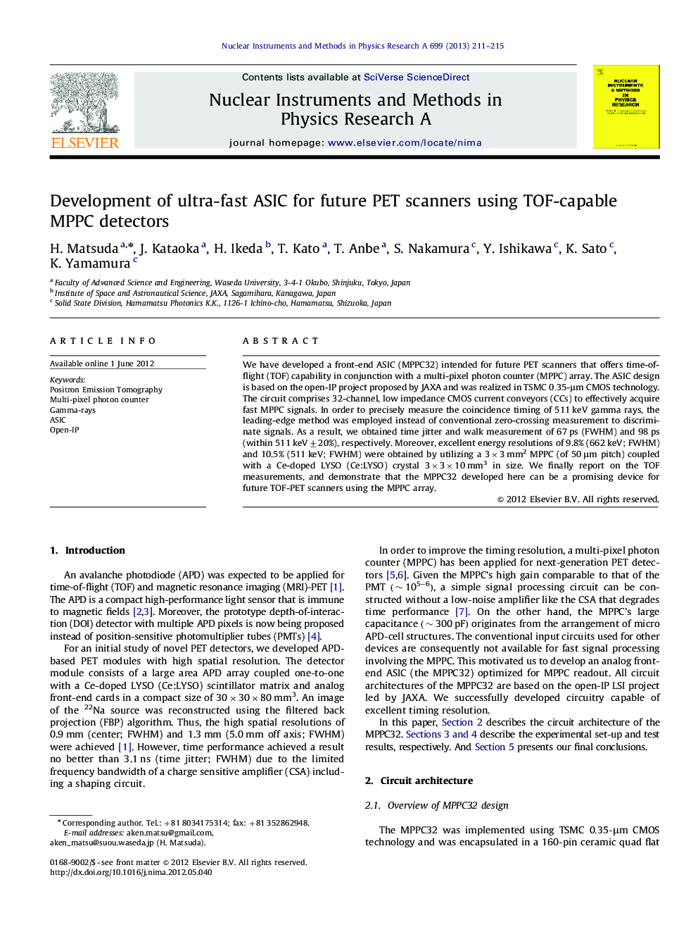 Development of ultra-fast ASIC for future PET scanners using TOF-capable MPPC detectors