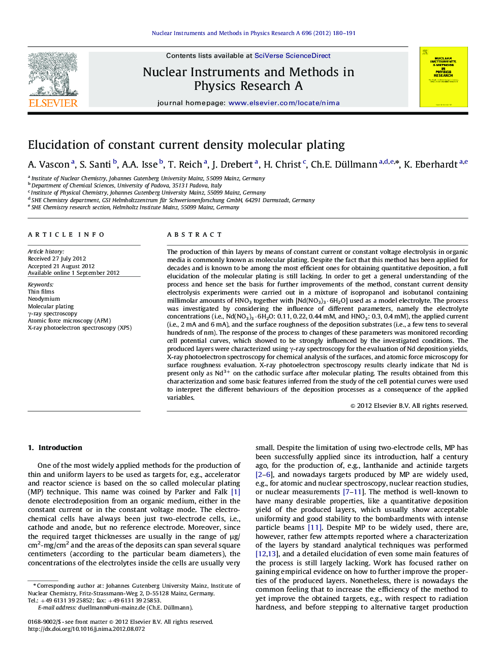 Elucidation of constant current density molecular plating