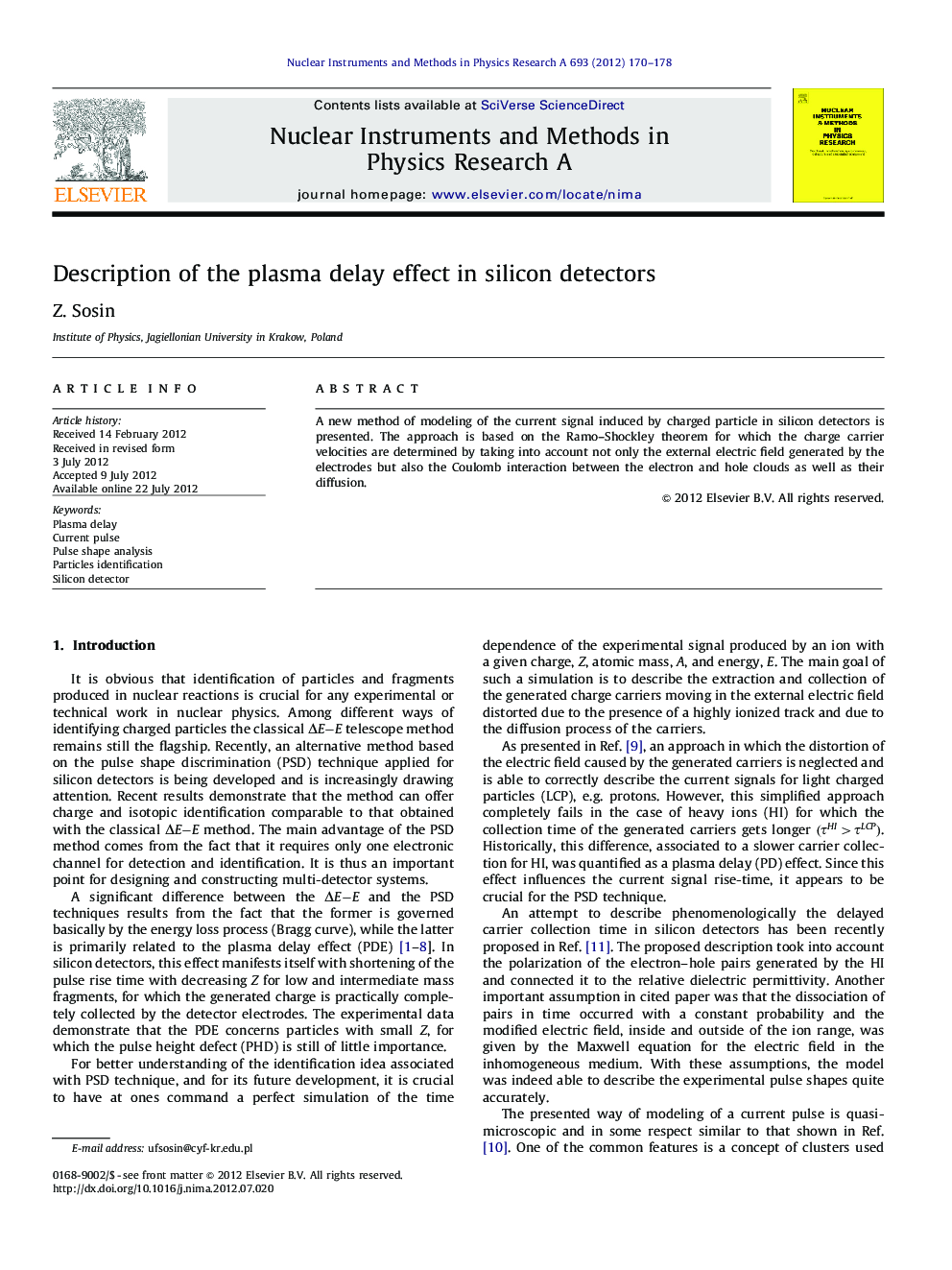 Description of the plasma delay effect in silicon detectors