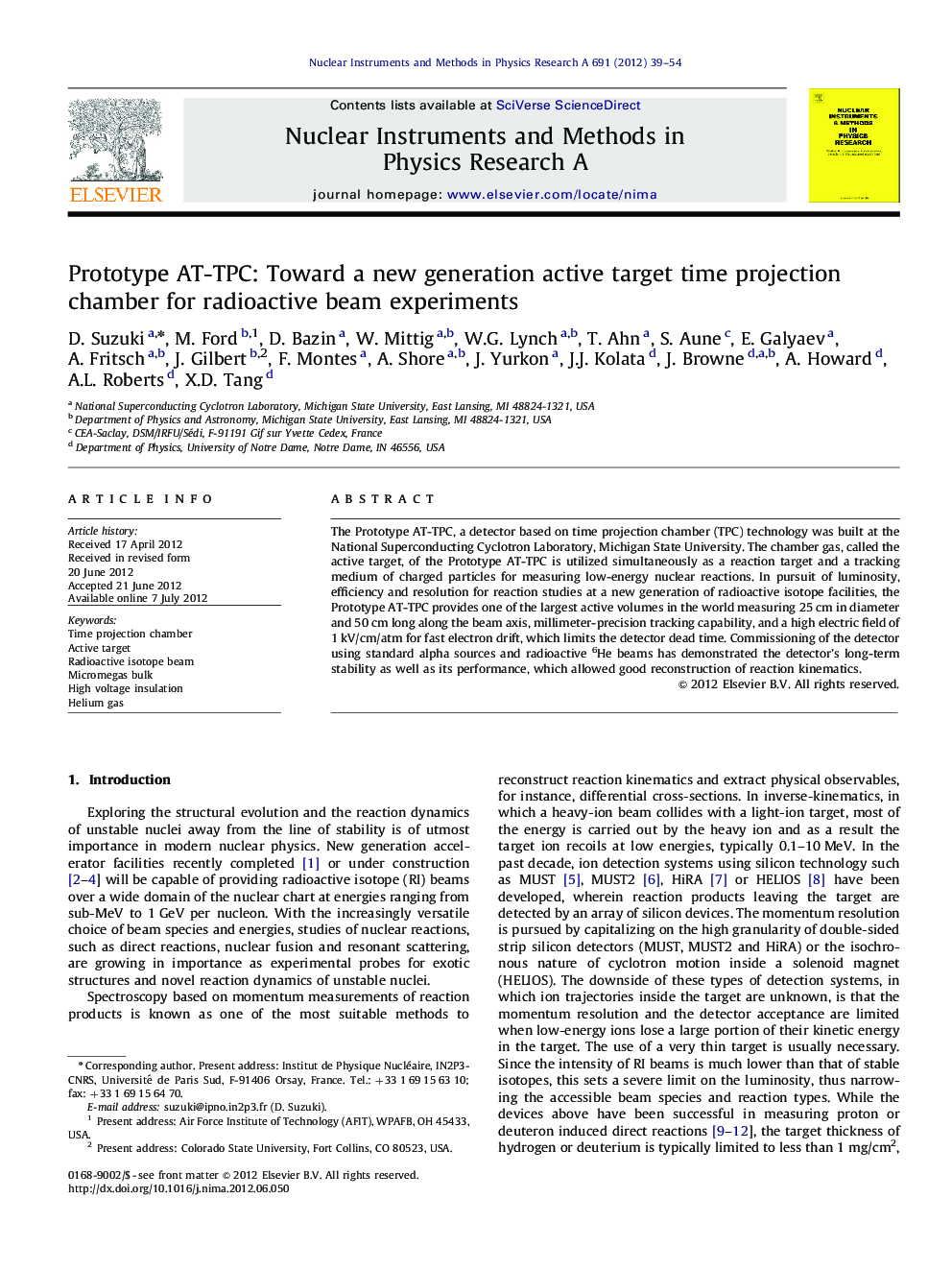 Prototype AT-TPC: Toward a new generation active target time projection chamber for radioactive beam experiments