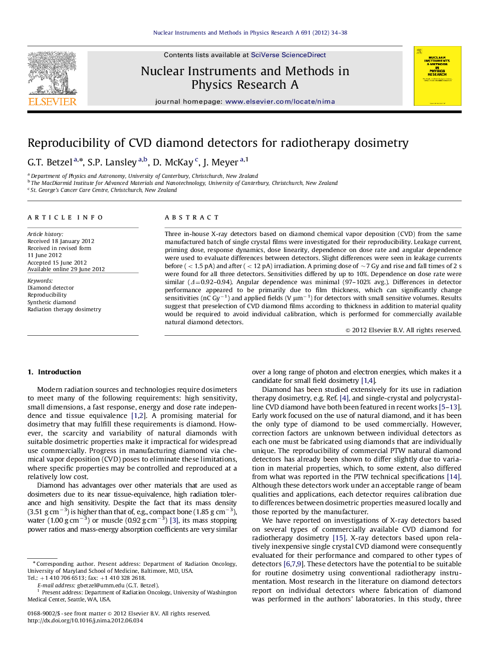 Reproducibility of CVD diamond detectors for radiotherapy dosimetry