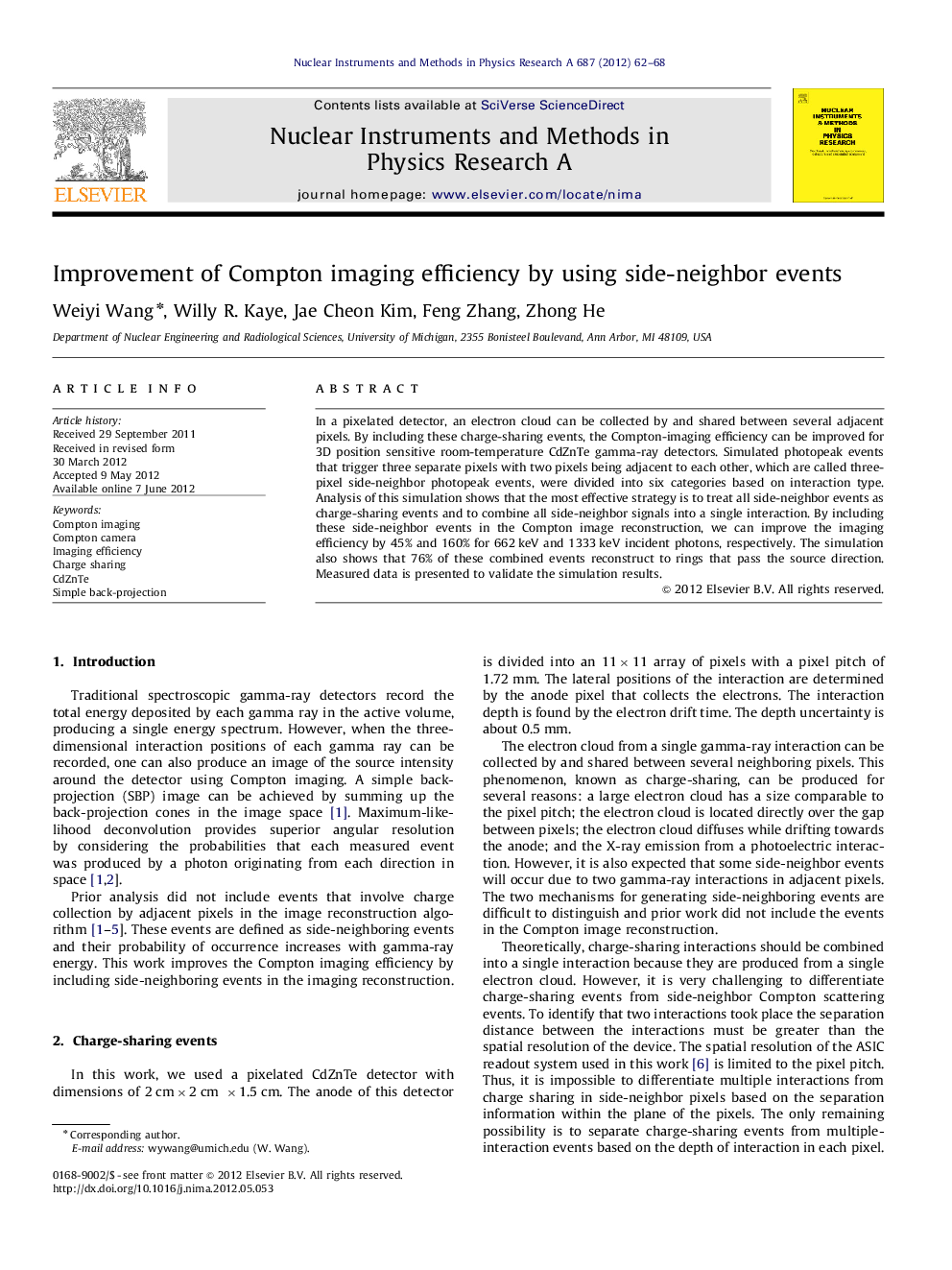 Improvement of Compton imaging efficiency by using side-neighbor events