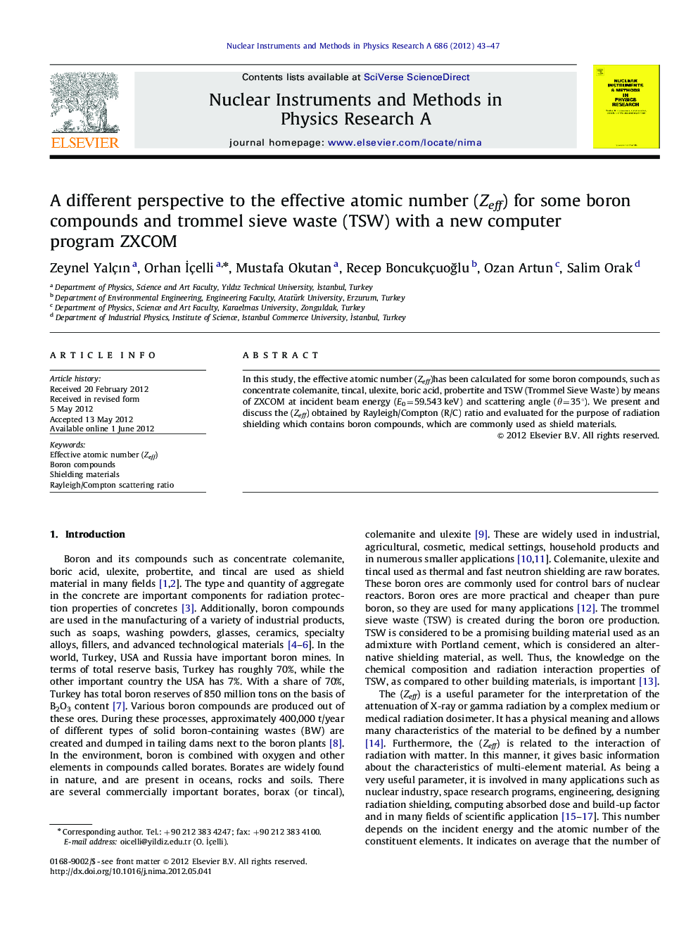 A different perspective to the effective atomic number (Zeff) for some boron compounds and trommel sieve waste (TSW) with a new computer program ZXCOM