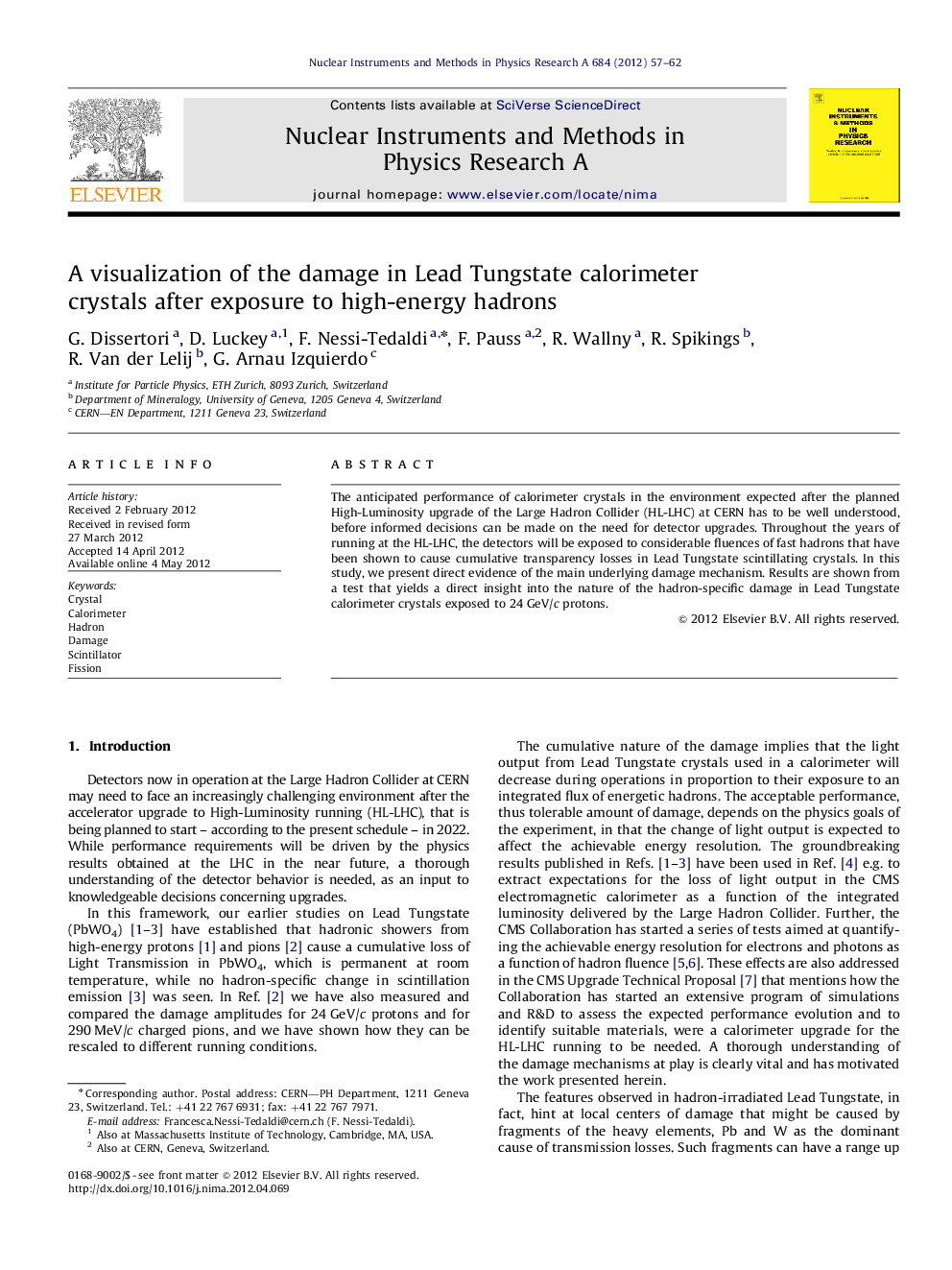 A visualization of the damage in Lead Tungstate calorimeter crystals after exposure to high-energy hadrons