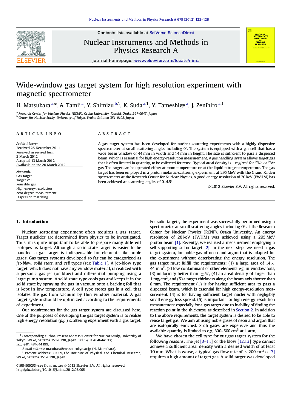 Wide-window gas target system for high resolution experiment with magnetic spectrometer