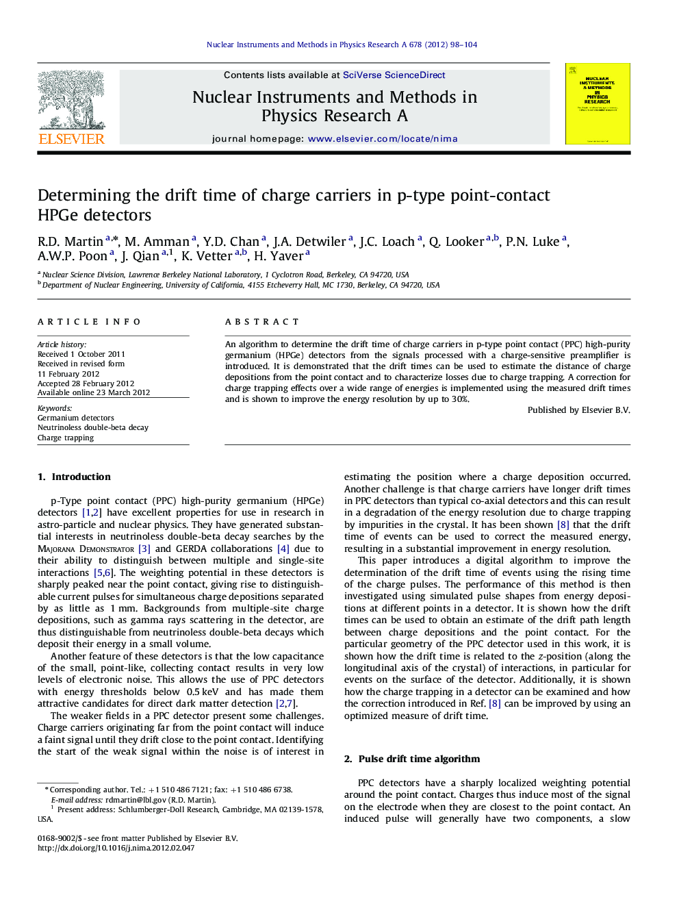 Determining the drift time of charge carriers in p-type point-contact HPGe detectors