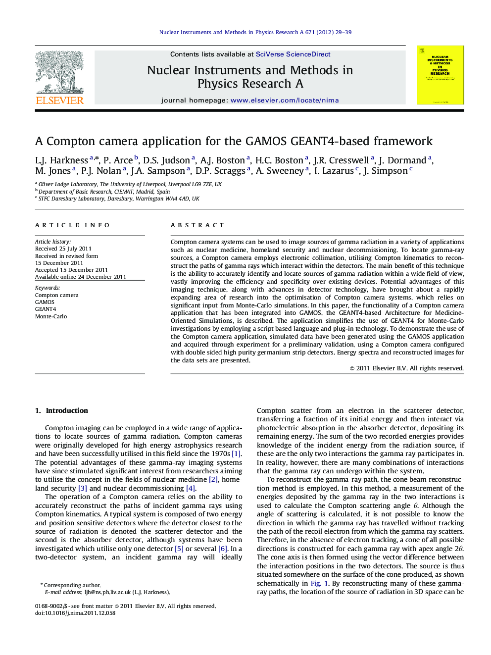 A Compton camera application for the GAMOS GEANT4-based framework