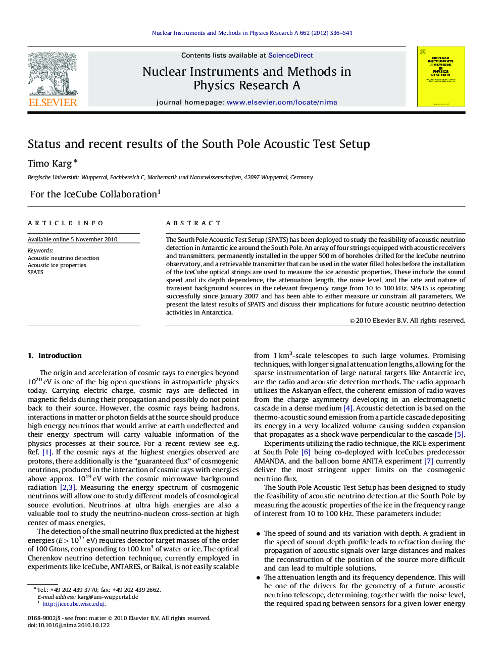 Status and recent results of the South Pole Acoustic Test Setup