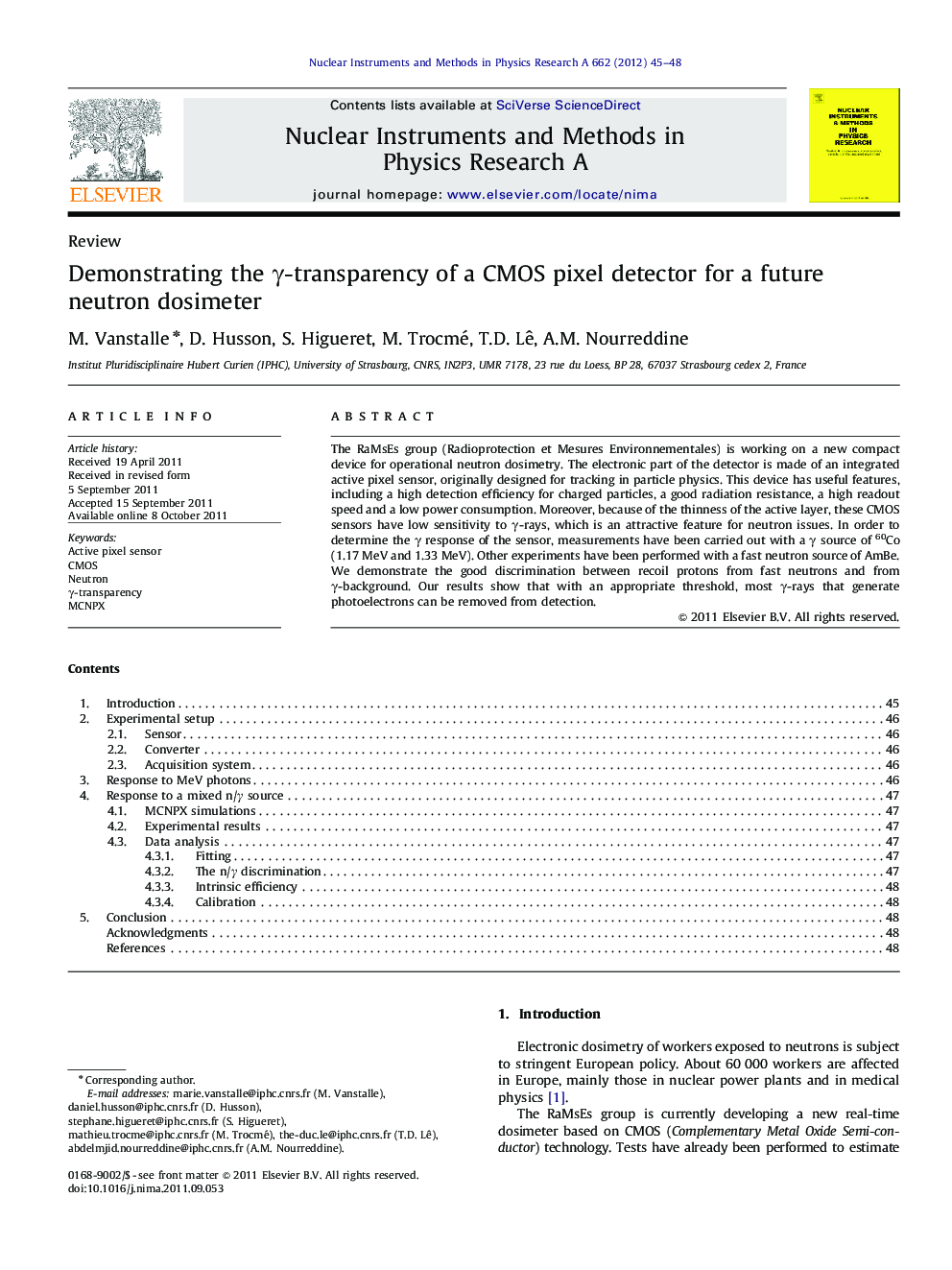 Demonstrating the γ-transparencyγ-transparency of a CMOS pixel detector for a future neutron dosimeter