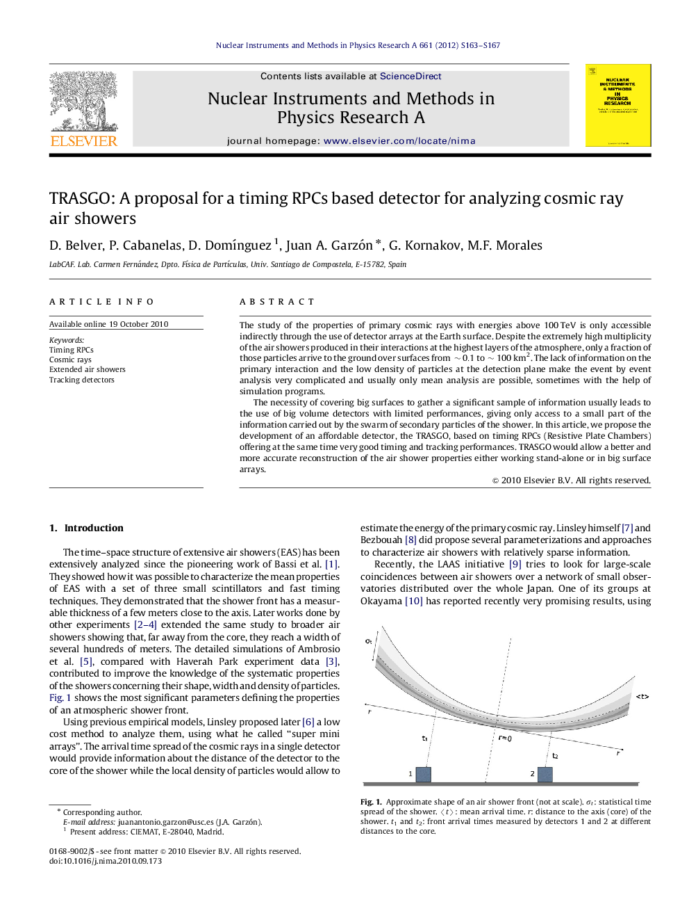 TRASGO: A proposal for a timing RPCs based detector for analyzing cosmic ray air showers