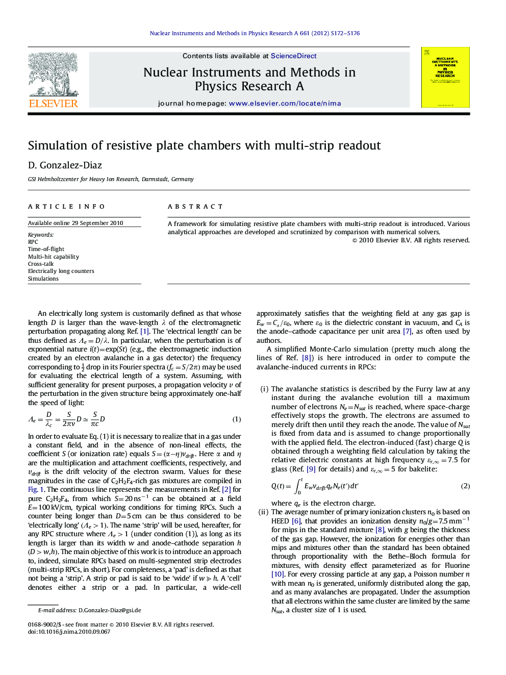 Simulation of resistive plate chambers with multi-strip readout