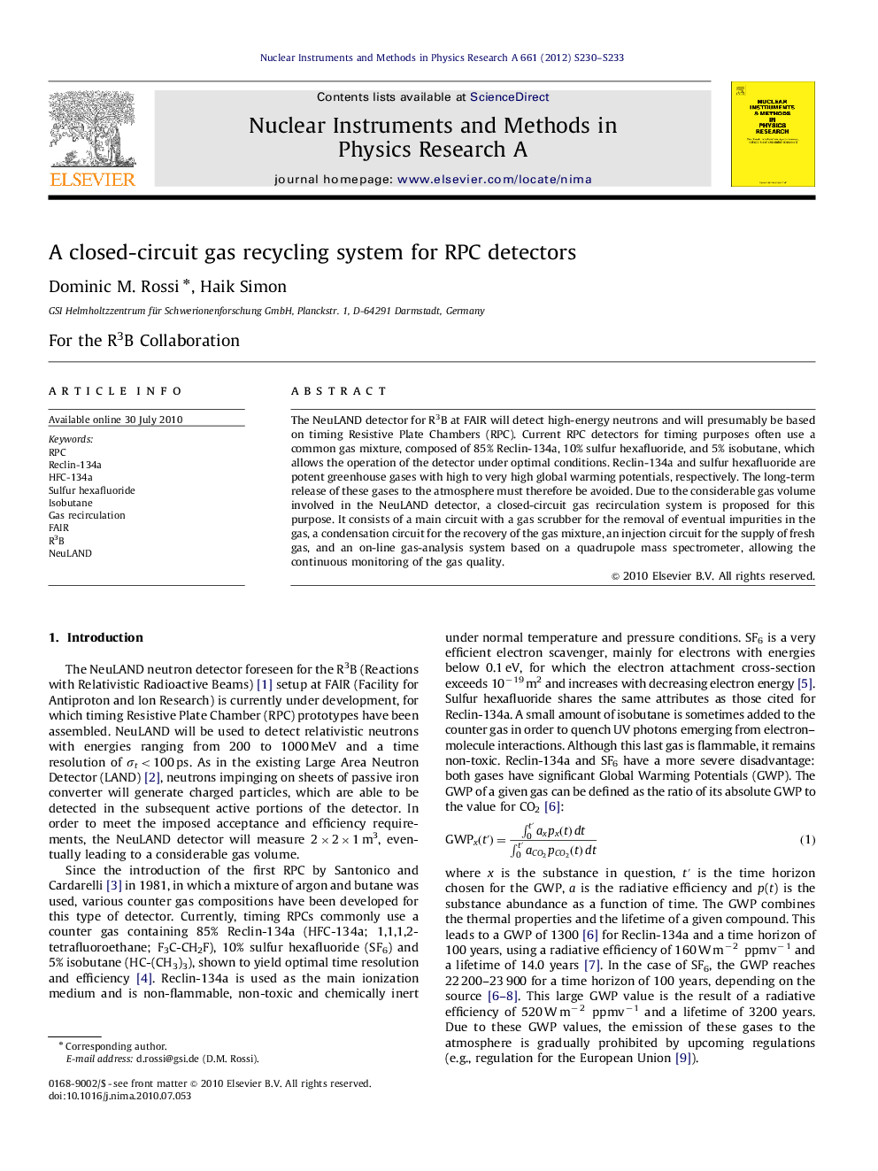 A closed-circuit gas recycling system for RPC detectors