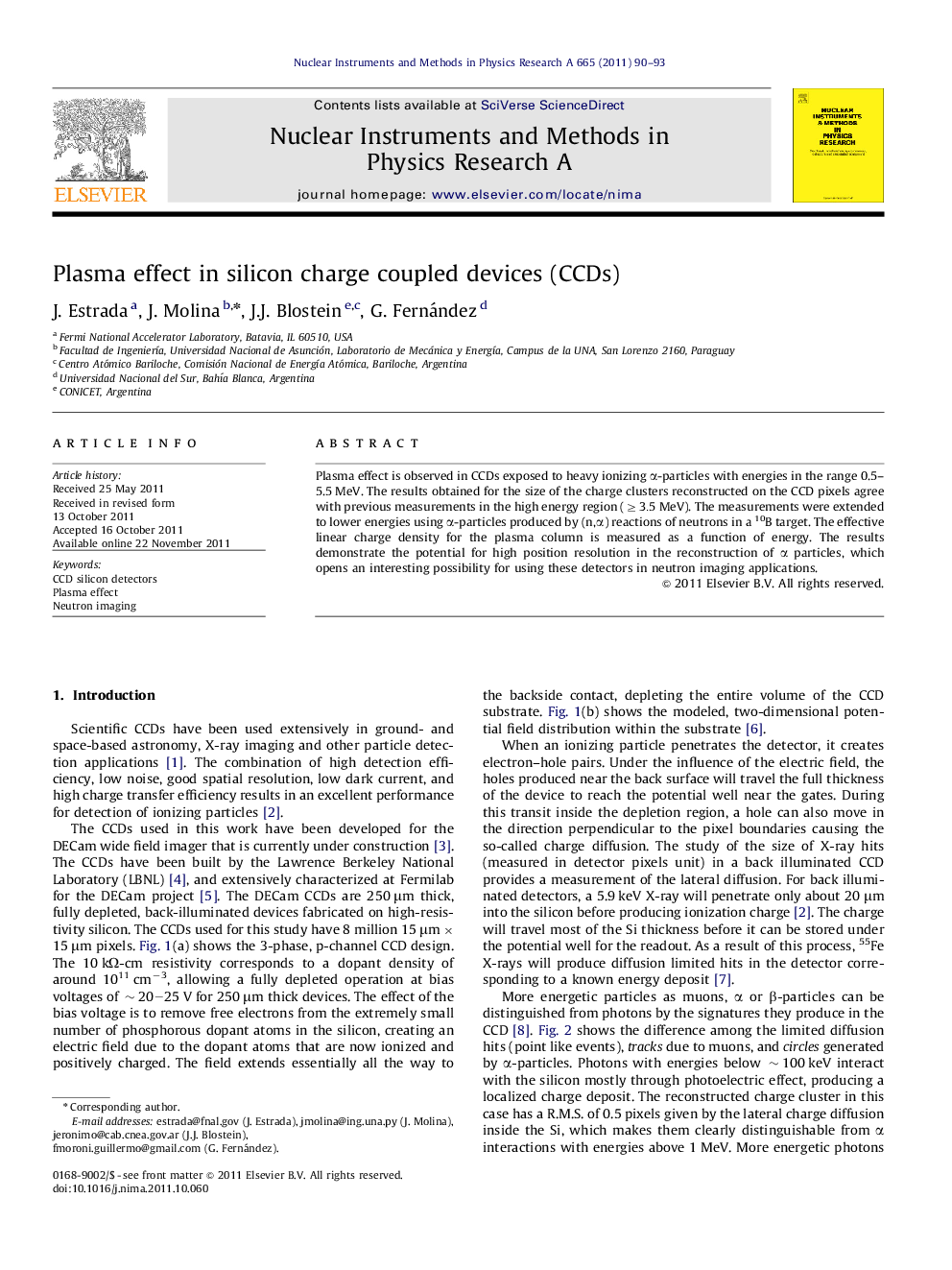 Plasma effect in silicon charge coupled devices (CCDs)