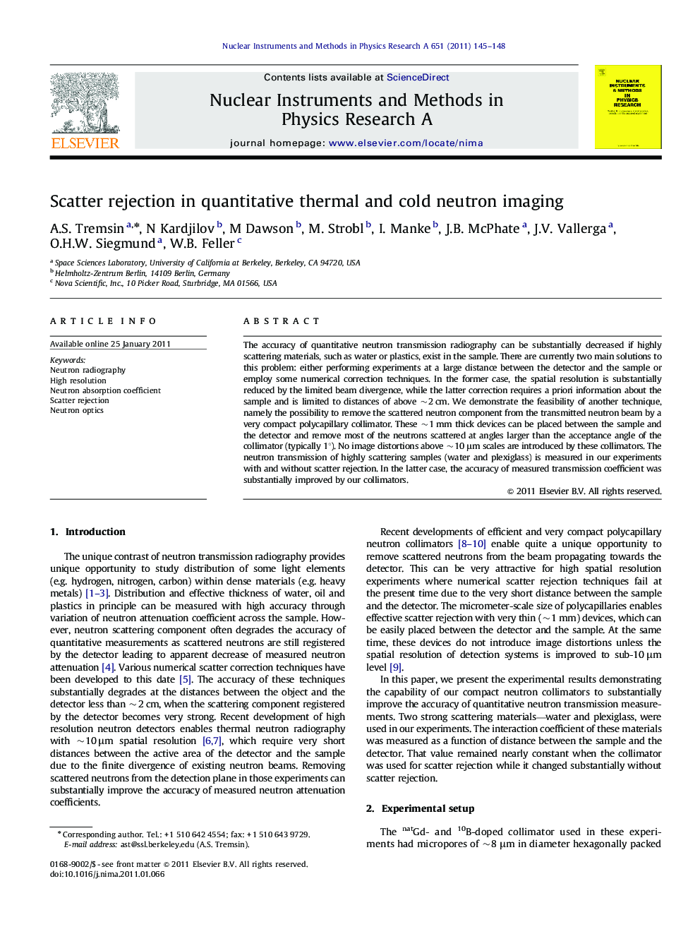 Scatter rejection in quantitative thermal and cold neutron imaging