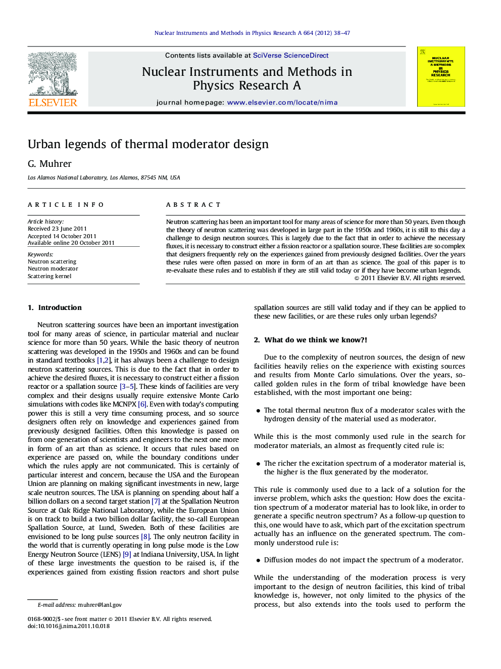 Urban legends of thermal moderator design