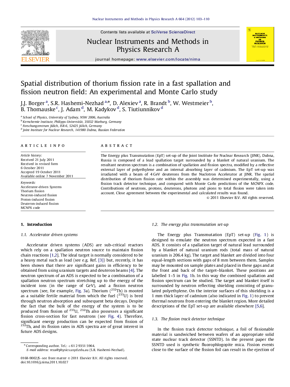 Spatial distribution of thorium fission rate in a fast spallation and fission neutron field: An experimental and Monte Carlo study